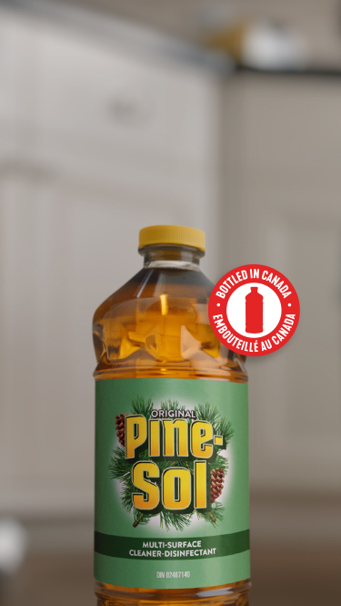 Original Pine-Sol® kills 99.9% of household germs including the COVID-19 Virus*. Bottled in Canada.