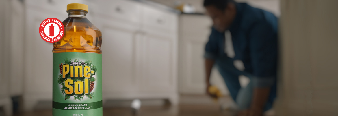 Original Pine-Sol® kills 99.9% of household germs including the COVID-19 Virus*. Bottled in Canada.